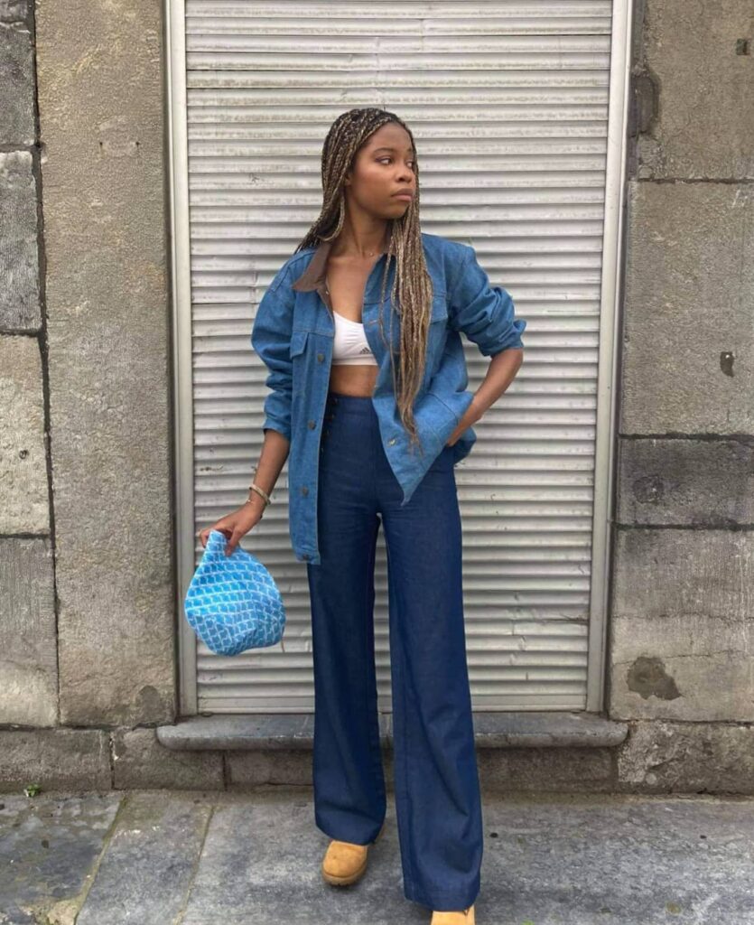 Photo of a person wearing a fall vintage outfit.